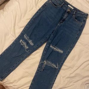 PanSun Distressed Mom Jean